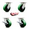 Service Caster 5 Inch Kingpinless Green Poly on Steel Wheel Swivel Caster Set with 2 Brakes SCC SCC-KP30S520-PUR-GB-2-SLB-2 - alternate 5